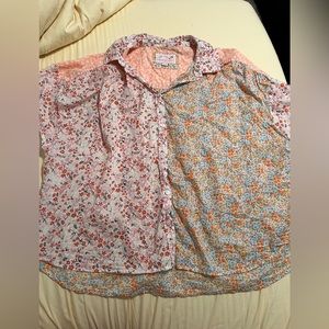 American eagle floral oversized button up